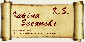 Kupina Sečanski vizit kartica